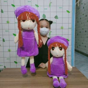 Đồ chơi búp bê Chibi váy tím gấu bông búp bê Chibi size lớn 60cm nhiều màu lông mịn cao cấp mẫu mới