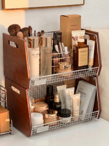 Multifunctional Real Wood Organizer Shelf