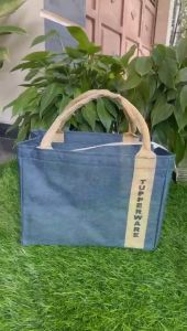 Casual Denim Totte Tupperware (zipper bunga es)