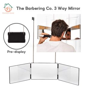 The Barbering Co. 3 Way Mirror - Real Glass Trifold Mirror for Self Hair Cutting & Styling