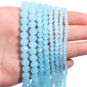 1strand/lot Light blue Faceted Glass Beads Abacus Crystal Beads Loose Spacer Beads For Jewelry Making DIY Necklace Bracelet