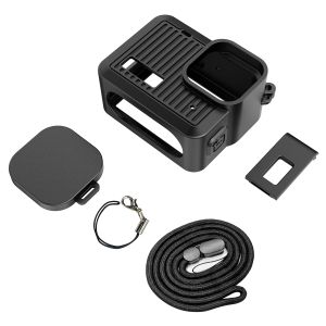 PULUZ | PULUZ Silicone Protective Housing Shell Case Side Interface Cover For GoPro HERO 4K 2024 & Wrist Strap & Lens Cover Accessories