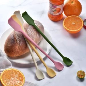 2/8Pcs Silicone Jam Spoon Ladle Soup Spoon Ramen Noodles Tablespoons Scoop Rice Salad Stirring Spoons Kitchen Teaspoons