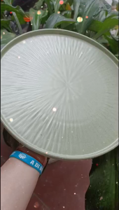Đĩa gốm sứ phong cách Nhật để đồ ăn cho gia đình nhà hàng đĩa gốm tròn có gờ đĩa decor mã OD8.
