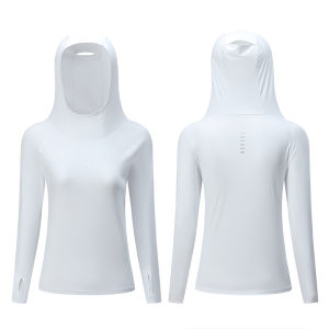 Running Sun Protection Clothing Long Sleeve Hoodie Womens Thin Fitness Leisure Sports T-shirt Quick Dry Hiking Suit