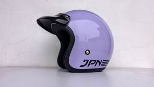 Helm Bogo Retro Classic JPN ORIGINAL SNI Ungu Pastel Metalik Paket kaca datar dan cembung