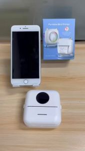 เครื่องปริ้นพกพา เครื่องปริ้นสติ๊กเกอร์ พิมพ์ที่อยู่ ไฟล์ บาร์โค้ด ฉลาก เหมาะสำหรับ Android/IOSระบบ Mini Thermal Printer