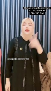 Gamis Kondangan Terbaru Bahan Crinkle Sutra Swarovski Inara Dress Wanita Kekinian