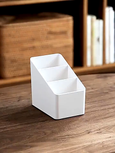 Minimalist White Desktop Organizer Pencil Holders Caddy Remote Control Storage Box