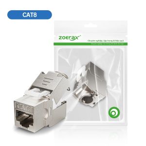 ZoeRax Tool-Less Keystone Jack RJ45 Adapter Hợp Kim Kẽm 10Gbps Mô-đun STP Được Bảo Vệ CAT6A/CAT7/CAT8 Để Kết Nối Mạng