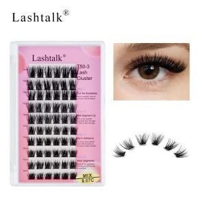 Lashtalk 1 Set T50-3 C/D Curl Cluster Lashes Tweezer Brush Glue Adhensive 9-16mm DIY False Eyelash Kit 60 Cluster Thick Supplies