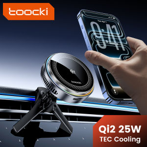 Toocki | Toocki Qi2.2 25W Wireless Charger Magnetic Car Phone Holder TEC Cooling for iPhone 17 16 15 Samsung S26 S25 for Magsafe Charger