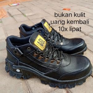 Sepatu Safety Pria Ujung Besi Antiselip Kulit Karet AGL"S