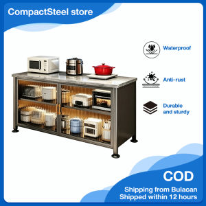 CompactSteel store Multi-functional Kitchen Storage Cabinet Countertop Cabinet Cabon Steel Organizer Rack Kitchen Storage Workbench