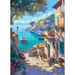 DIY Frame Paint By Number House Landscape for Adults Picture By Numbers Tree Acrylic Paint on Canvas Home Decoration