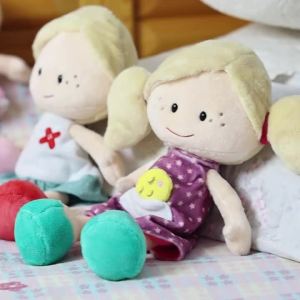 32cm Appease Girl Stuffed Lifelike Doll Huggable Pillow With Clothes Room Decro Kids Birthday Gifts