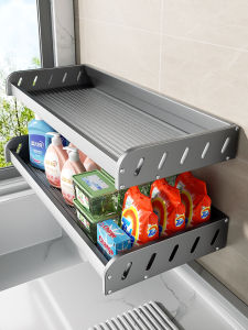 Wall-mounted Drill-free Storage Rack for Laundry