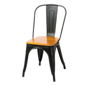 Casual Style Solid Wood And Iron Art Dining Chairs for Home Use Music Bar Restaurant Barbecue Hot Pot Restaurant Leisure Backless Stools