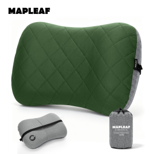 Gối Cắm Trại Bơm Hơi Siêu Nhẹ MAPLEAF 159g Hỗ Trợ Cổ Theo Công Thái Học Có Vỏ Bọc Giặt Được Van Bơm Hơi Nhanh Đệm Lưng Du Lịch
