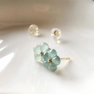 Icy Blue Aquamarine Flower Earrings