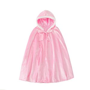 Thickened Hooded Shawl Elsa Princess Long Outer Coat for Girls Spring Autumn New Style Christmas Costume Childrens Large Cloak