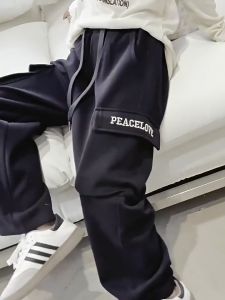 New Cargo Pants for KIds Girls Pants for Kids Girls Summer Wide Pants 4 pockets High Waisted and Loose Fitting 130-160cm