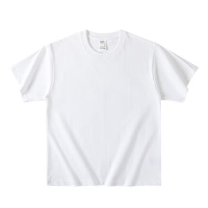 Cotton 400G Heavy Weight Long-Staple Cotton Pure White Pure Cotton Short Sleeve T-Shirt Summer round Neck Loose Easiest for Match Bottoming Shirt