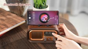 Portable Retro Radio with Bluetooth Small Vintage AM FM Shortwave Radio Solar/Operated Rechargeable Support USB/TF Card