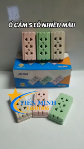 [GIÁ RẺ] Ổ Cắm 5 Lỗ Màu Không Màng Che  (GIAO MÀU NGẪU NHIÊN)