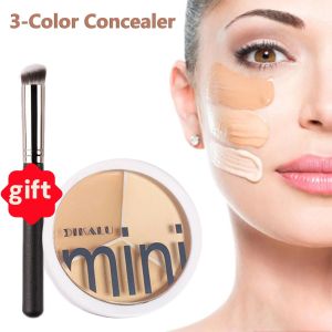 HUOLE 【BUY 1 TAKE 1】3-Color Concealer Palette With Free Brush Moisturize Long Lasting Oil Control Full Coverage Foundation Cream Matte Natural Concealer Palette