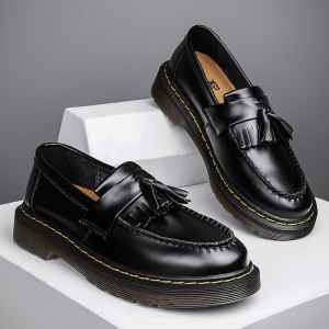 Dr Martin Shoes For Men Women Tassel Loafers Shoes For Men School Genuine Leather Black Loafer Shoes For Men Women 36-45