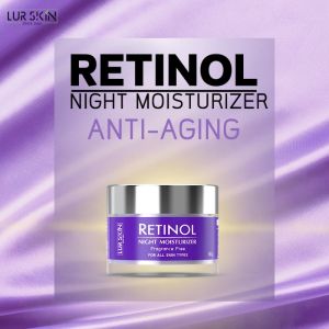 LUR SKIN Retinol Night Moisturizer 50g 🔥 ส่งฟรี 🔥 ครีมบำรุงผิวหน้าสำหรับกลางคืน สูตรลดเลือนริ้วรอย ชุดเครื่องของ 1 แถม 1