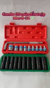 Combo 20 món đầu tuýp 1/2 dài và ngắn vặn ốc đa năng sửa chữa hàng ngày