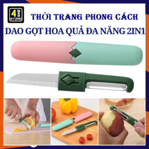 Dao Gọt Cắt Hoa Quả 2 Đầu - Dao Bào Gọt Rau Củ 2in1 Bằng Thép Không Gỉ Sắc Bén Bền Đẹp Dụng Cụ Nhà Bếp / Dao Cắt Thái Lát Nhỏ Gọn Mang Du Lịch Tiện Lợi