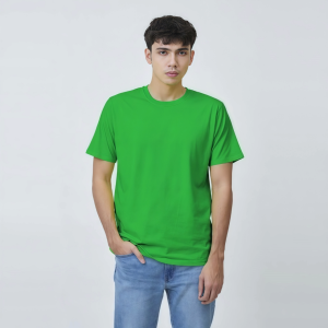 Kaos Polos Pria Oneck Lengan Pendek Bahan Katun Combed 30s Warna Hijau Fuji