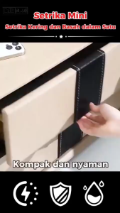 Setrika Listrik Portabel Genggam Mini Travel 2in1 Uap Cepat Panas 150°C Penghilang Kerut Pakaian Rumah Asrama Portable Setrika