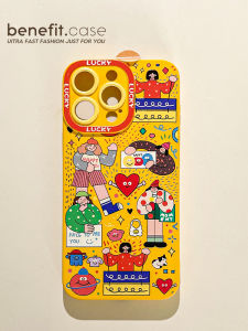 Benefit Cartoon Girl Graffiti Collection 17 Silicone Phone Case Full Cover Anti-Fall for iPhone 16 pro Max Apple 15 pro 13 New Model 14 Set 12 Personality 11 XS Max XR 8P