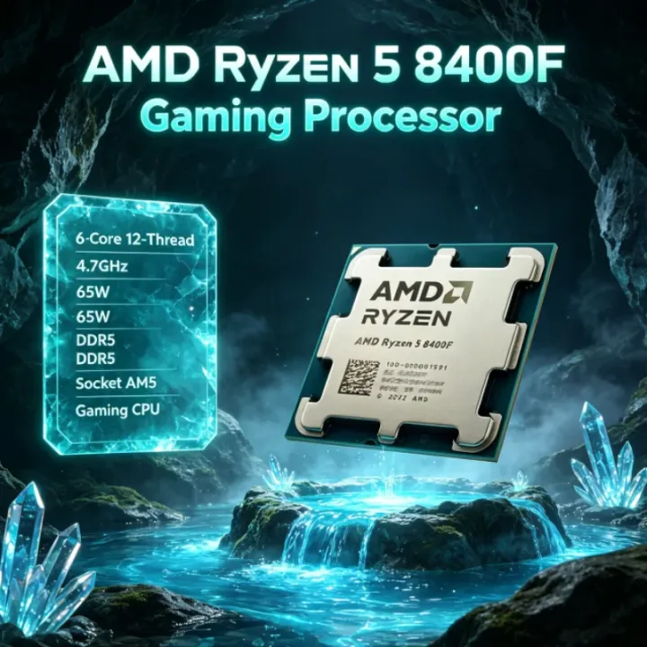 AMD | AMD Ryzen 5 8400F DDR5 Desktop Processor 6-Cores 12-Threads 65W Up to 4.7GHz Zen 4 PCIe 4.0 Socket AM5 for Gaming