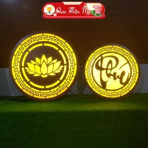 Đèn Hào Quang Phật Mandala Cắt CNC CHÂN THIỆN MỸ Trang Trí Bàn Thờ Treo Tượng Phật Quan Âm Di Lặc CNC-HQ-04
