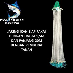 Jaring ikan siap pakai tinggi 15m panjang 20m bandul lanting tanah (bahan seperti genteng) jaring ikan murah jaring ikan bentang jaring pukat