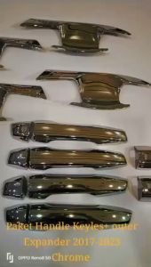 PAKET OUTER HANDLE PELINDUNG MANGKOK PINTU XPANDER EXPANDER 2017 - 2023 CHROME COVER PINTU