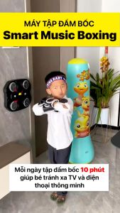 Bộ Đồ Chơi Boxing Điện Tử Bluetooth Kèm Găng Tay Cho Bé - Máy Tập Đấm Bốc Theo Nhạc An Toàn Tiện Lợi