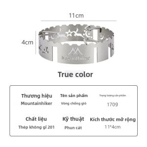 MOUNTAINHIKER Bếp Cassette Ngoài Trời Chống Gió Bằng Thép Không Gỉ Di Động Bếp Nấu Ăn Bằng Gas Bếp Nướng Không Có Thiết Bị Đánh Lửa