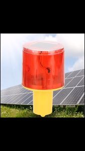 Lampu Peringatan Lalu Lintas LED Tenaga Surya Warna Merah untuk Lalu Lintas/Perahu Lampu Kedap Kedip