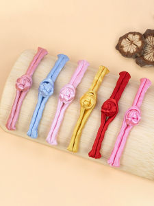 กระดุมผ้าถักแบบโบราณสำหรับเสื้อผ้าฮันฟู เครื่องประดับตกแต่งเสื้อผ้าผู้หญิง กระดุมทรงเส้นเดียว ทำจากผ้าไหมโพลีเอสเตอร์