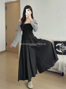 YAYANGREN | Black A-Line Skirt Pants