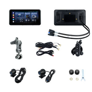 EKIY 6.25" Portable Digital Motorcycle Dashboard GPS Navigation Display Screen Wireless CarPlay Moto Android Auto With TPMS BSD
