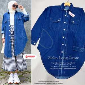 ZIEKA LONG TUNIC BY MARVELOUS: Pakaian Wanita Elegan & Nyaman