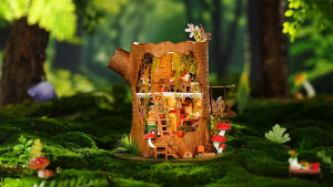 Robotime Rolife Fairytale Tree House DIY Wooden Miniature Dollhouse (DG179) 3D Puzzles Wooden Crafts Kits