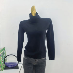 เสื้อสเวตเตอร์ถักคอสูงสไตล์เกาหลีสำหรับผู้หญิง แขนยาว ทรงสลิมฟิต ทรงเข้ารูป แฟชั่นฤดูใบไม้ร่วง 2025 เสื้อชั้นใน